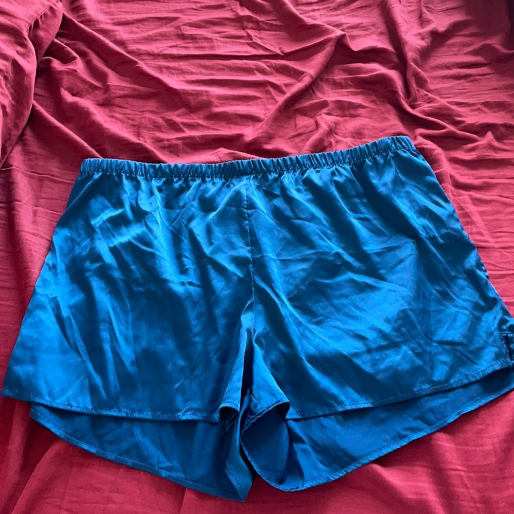satin blue pj pants
